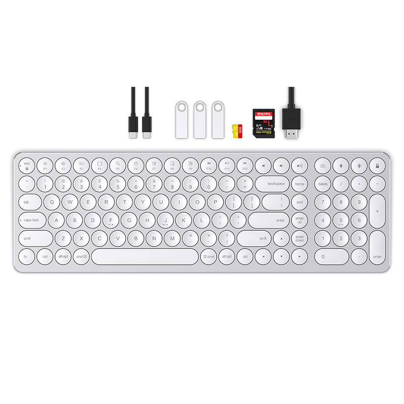 Doqo Alu8-in-1™  Docking Function Keyboard For iOS/Windows/Android